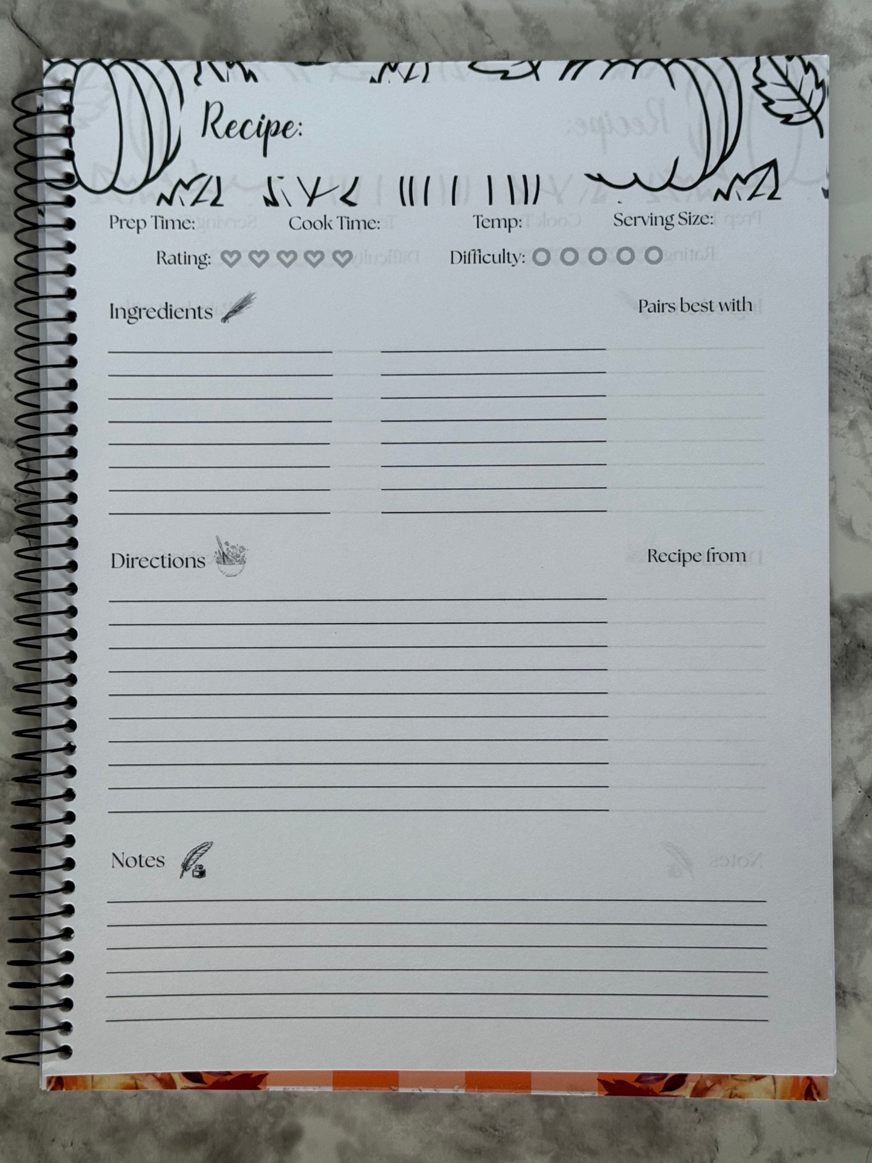 Pumpkin Recipe Notebook