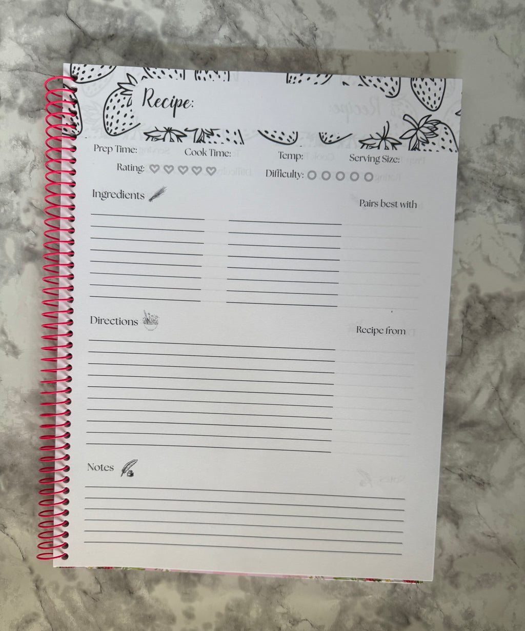 Strawberry Recipe Notebook