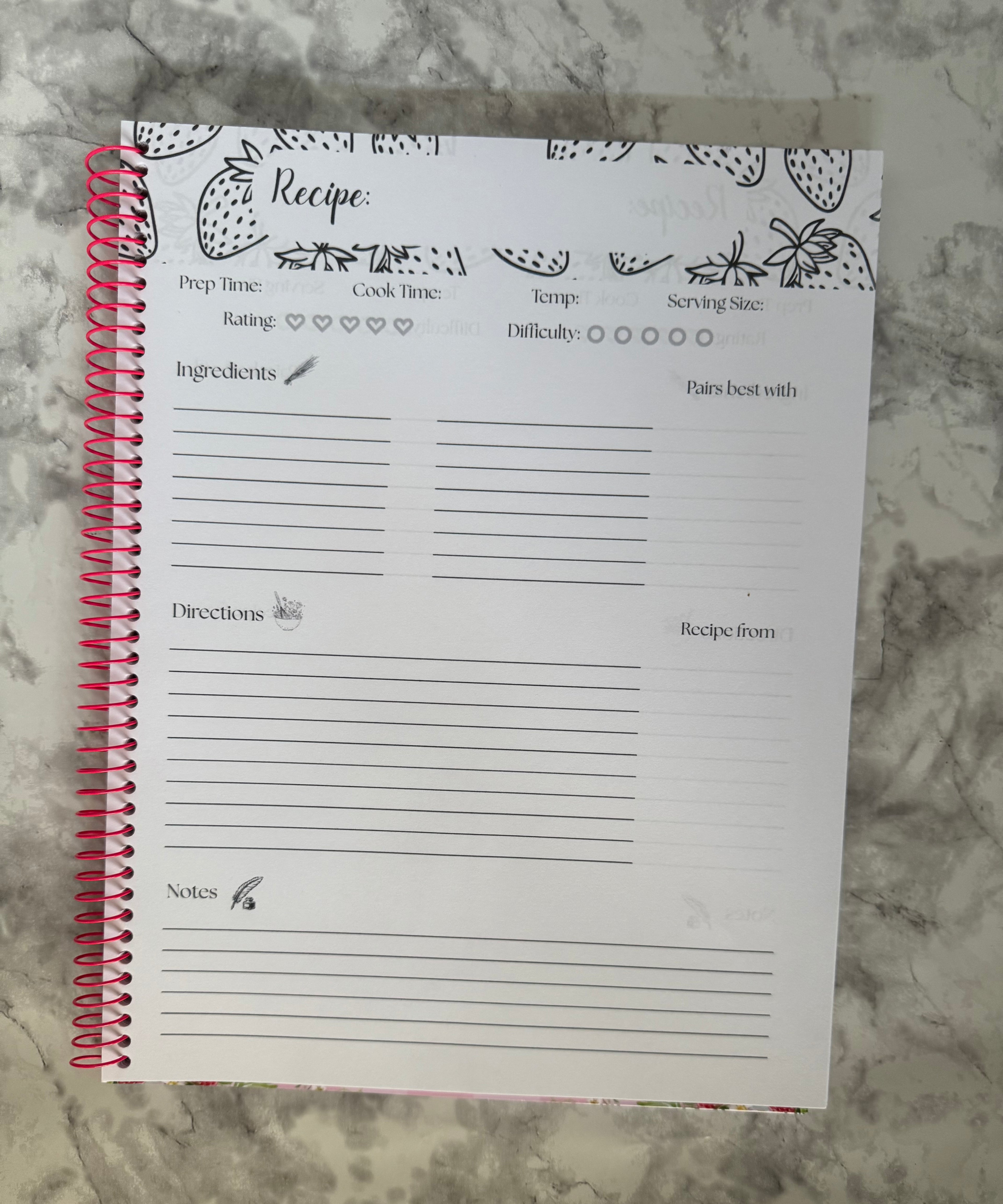 Strawberry Recipe Notebook