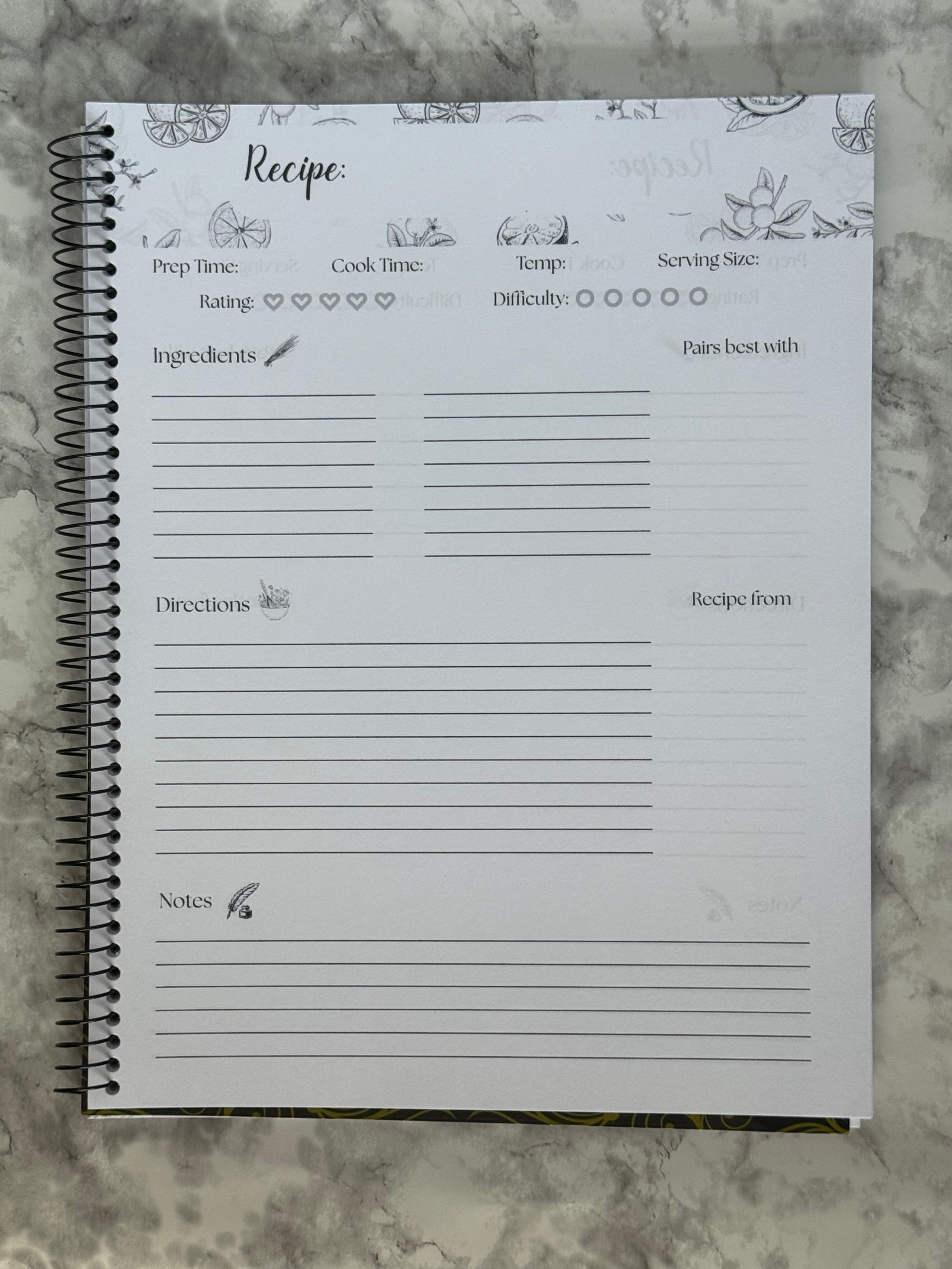 Orange Recipe Notebook
