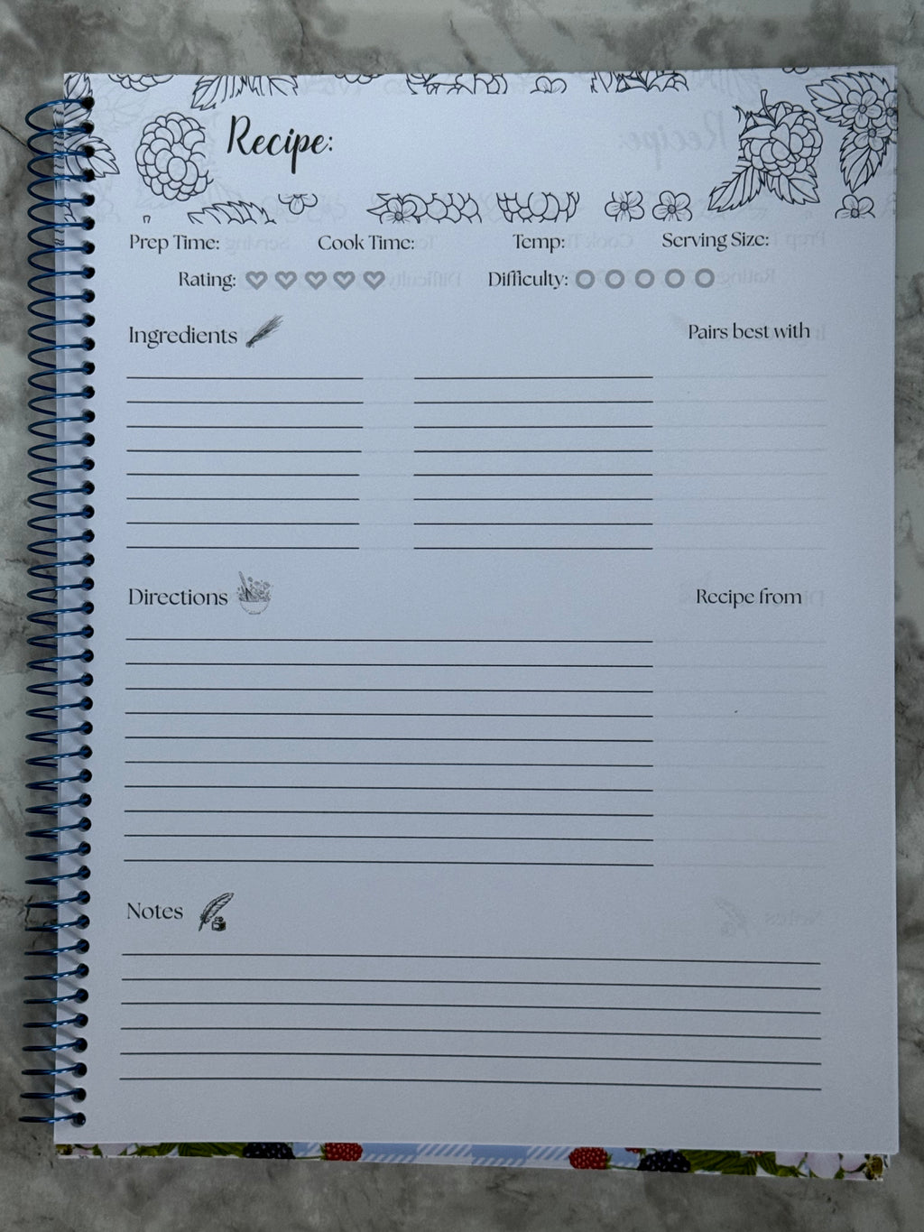 Blackberry Recipe Notebook