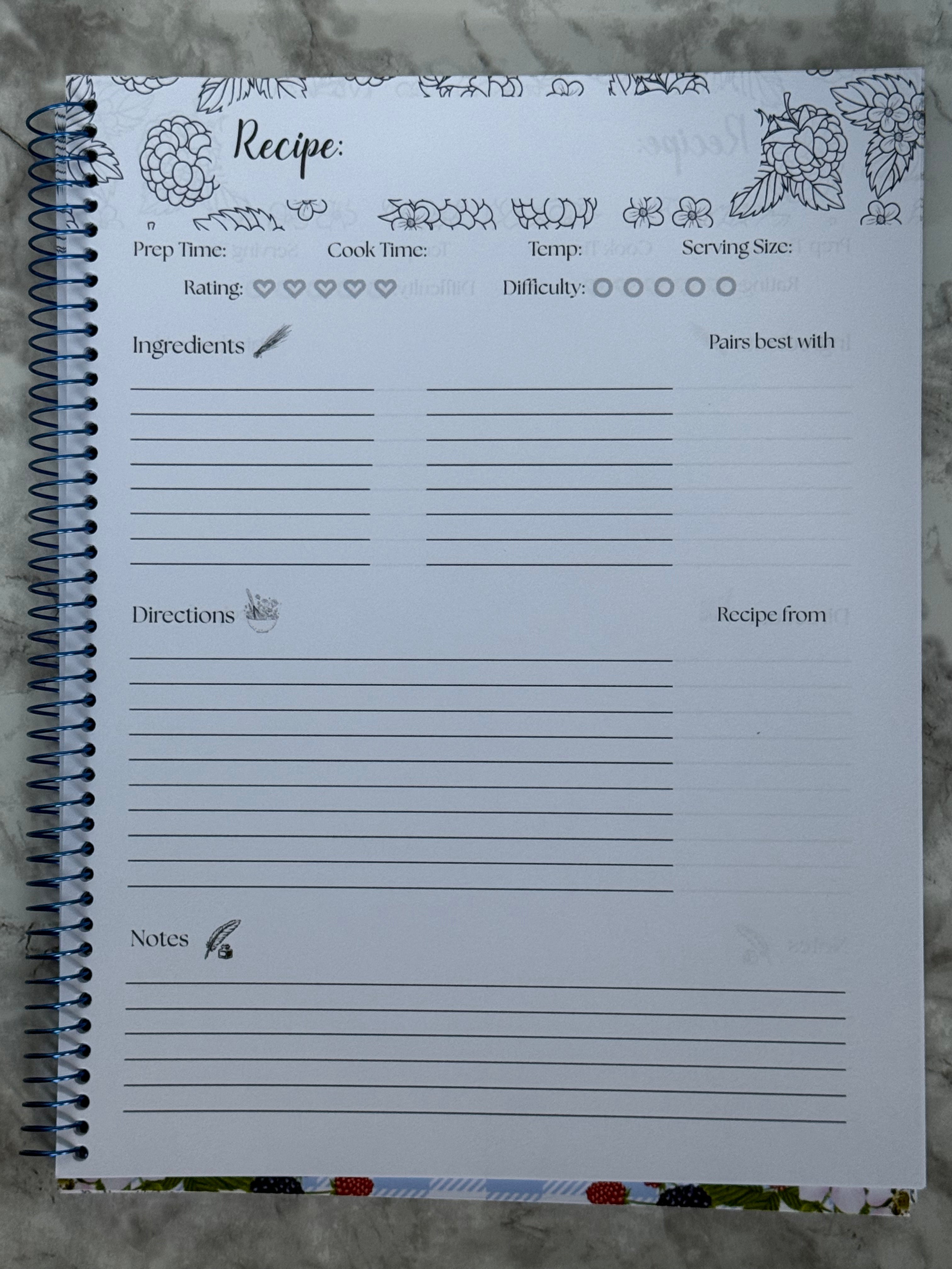 Blackberry Recipe Notebook