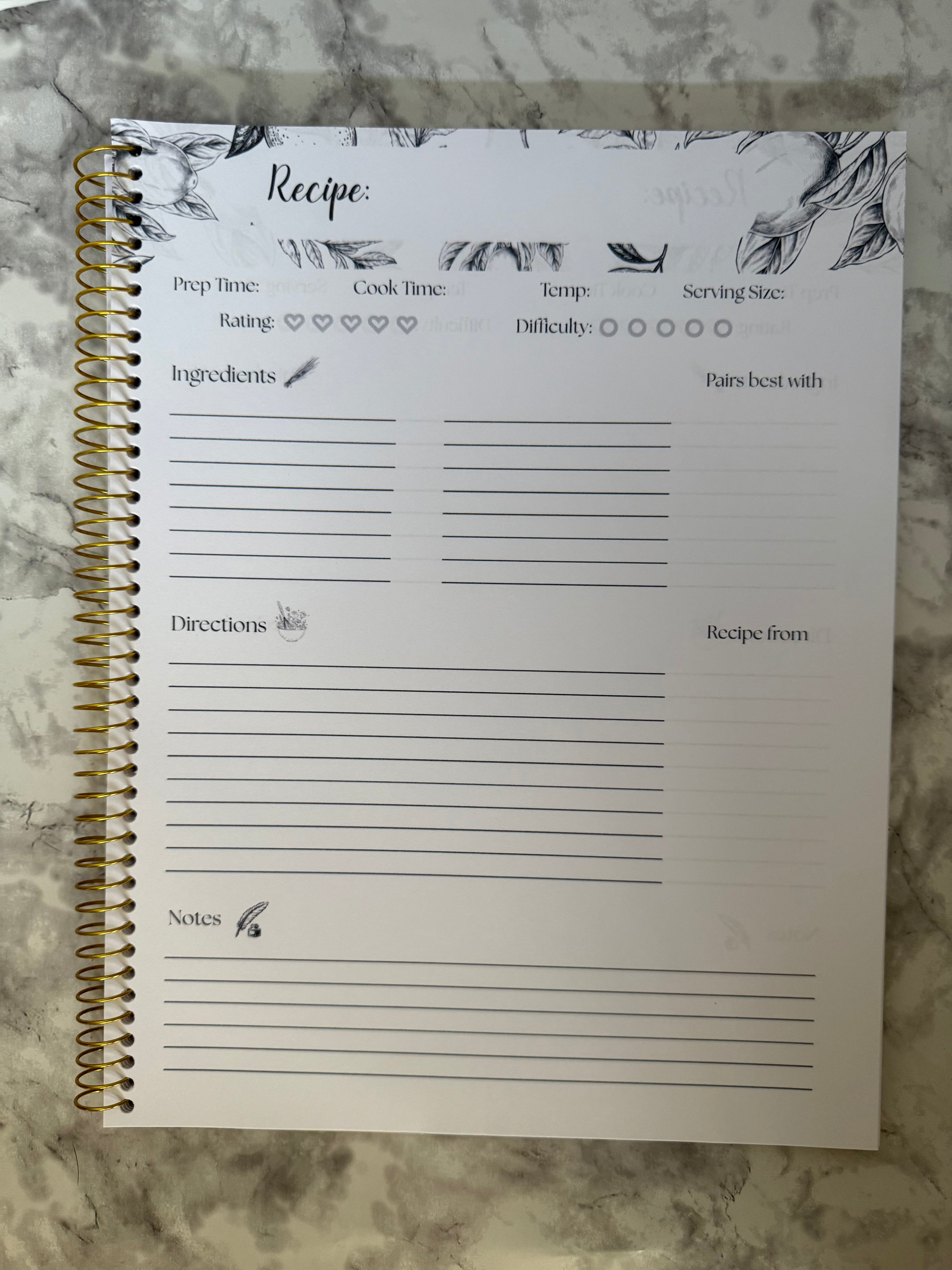 Blue Lemon Recipe Notebook